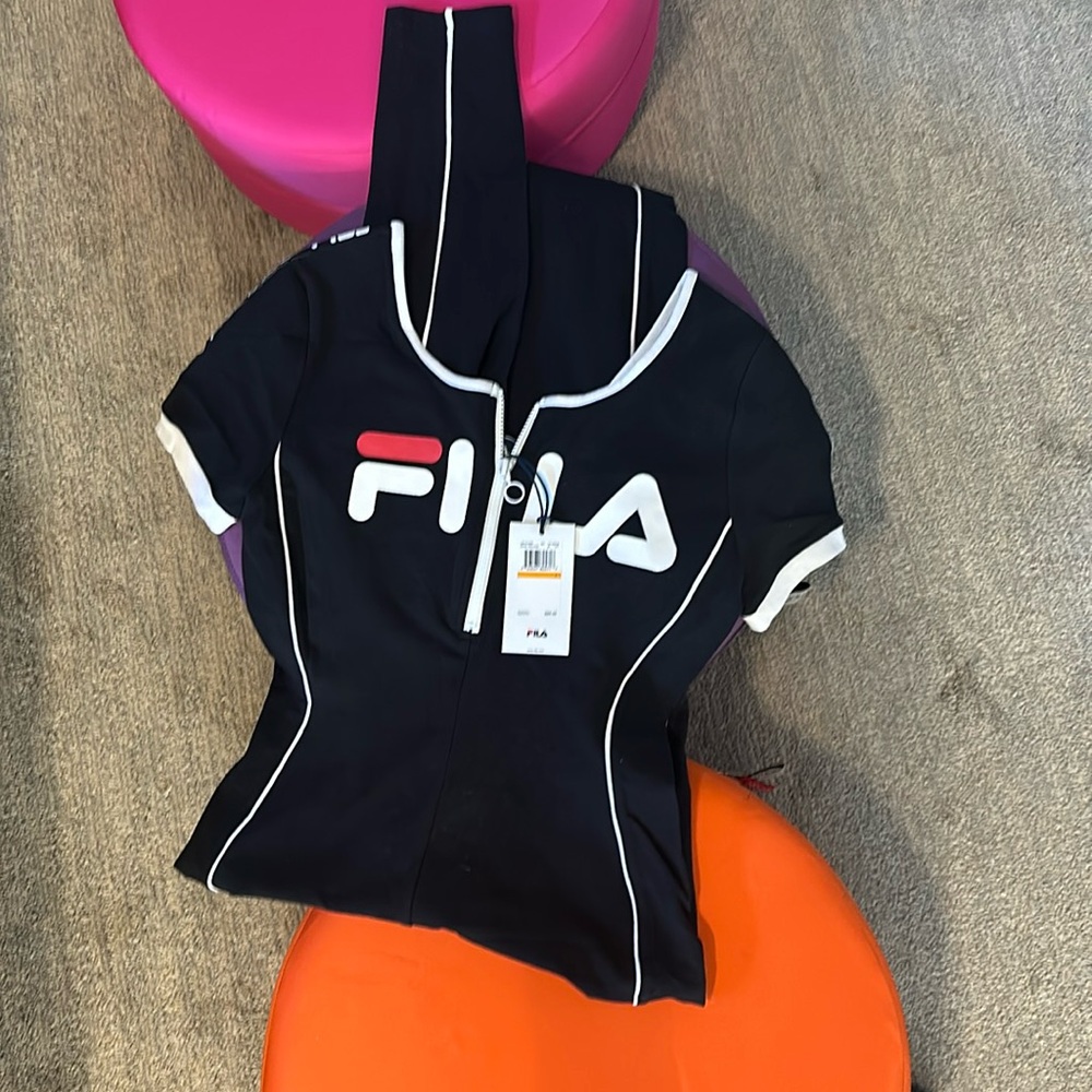 classic heritage FILA GINA retro hip hop unitard jumpsuit pantsuit - small